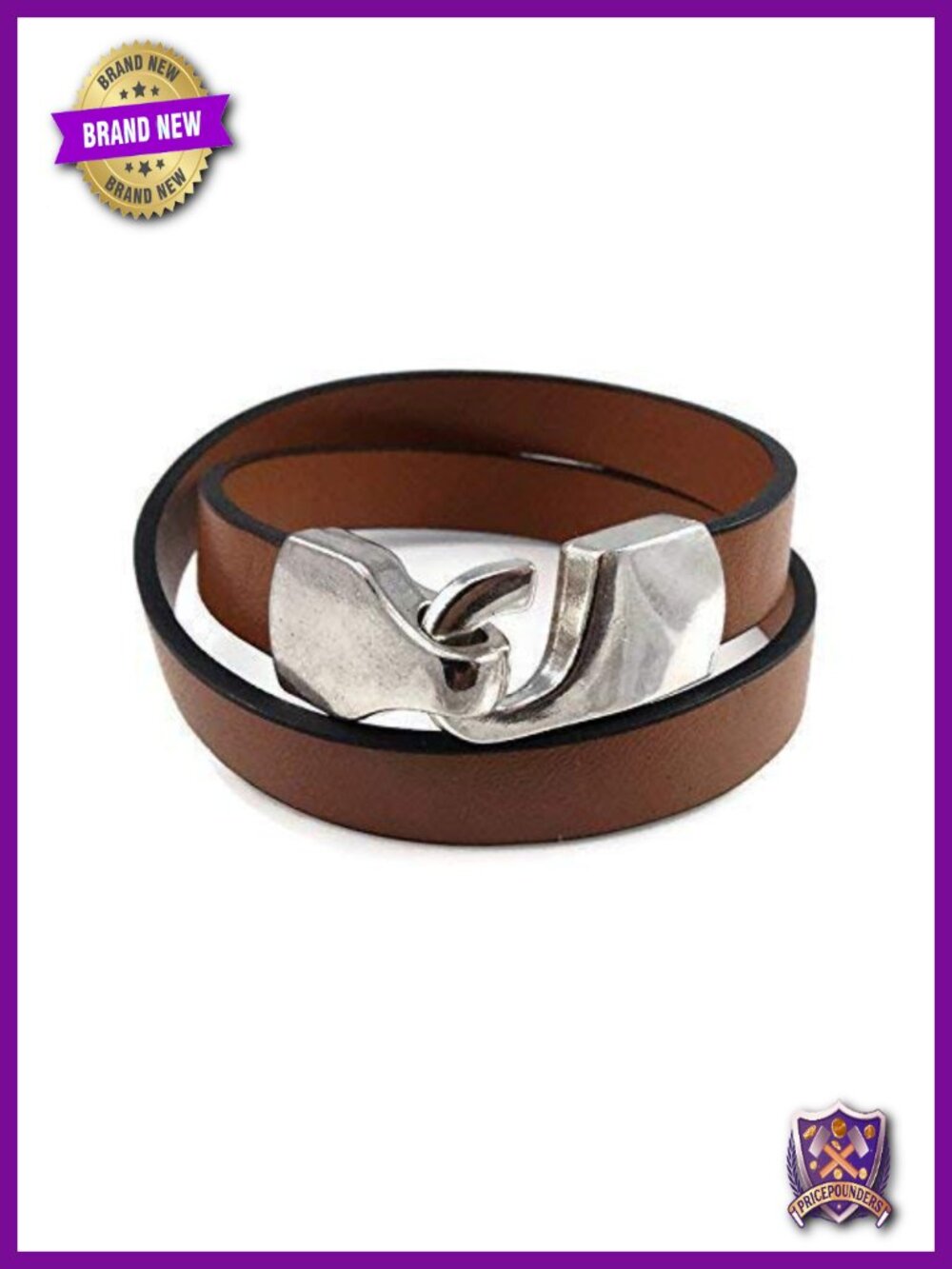Handmade Tan Leather Wrap Bracelet Boho Stacking Cuff Jewelry Gift for Women